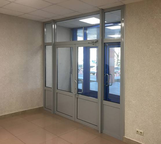 Двупольная дверь серого цвета